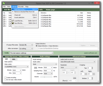 Portable Pazera Free 3GP to AVI Converter screenshot 4