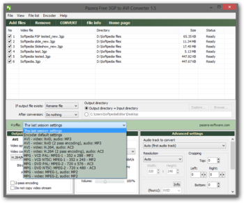 Portable Pazera Free 3GP to AVI Converter screenshot 6