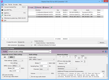 Portable Pazera Free FLV to AVI Converter screenshot 4