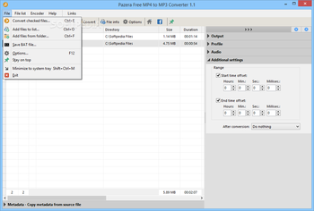 Portable Pazera Free MP4 to MP3 Converter screenshot 2
