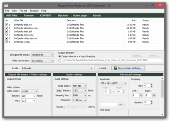 Portable Pazera Free Video to 3GP Converter screenshot