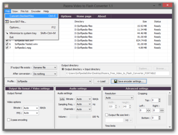 Portable Pazera Free Video to Flash Converter screenshot 2