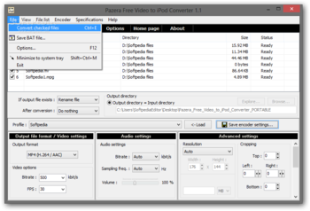 Portable Pazera Free Video to iPod Converter screenshot 2
