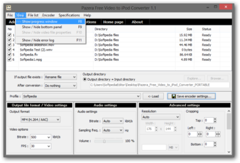 Portable Pazera Free Video to iPod Converter screenshot 3