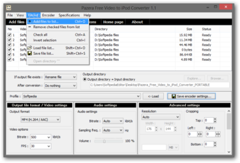 Portable Pazera Free Video to iPod Converter screenshot 4