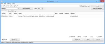 Portable PDF2CSV screenshot