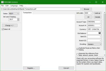 Portable PDF2QBO screenshot