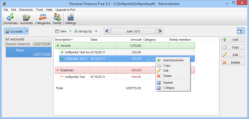 Portable Personal Finances Free screenshot