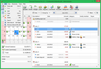Portable Personal Finances Pro screenshot 10