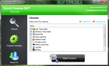 Portable Quick Cleaner.NET screenshot