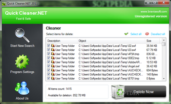Portable Quick Cleaner.NET screenshot 2