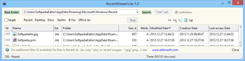 Portable RecentViewerLite screenshot