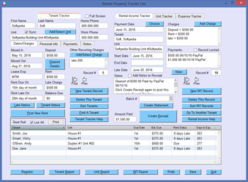 Portable Rental Property Tracker Lite screenshot