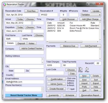 Portable Resort Rental Tracker Plus screenshot 5