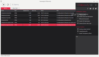 Portable Romeolight HTMLminify screenshot 3