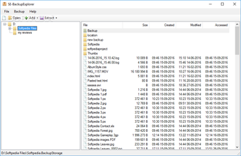 Portable SE-BackupExplorer screenshot
