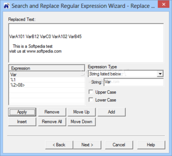 Portable Search and Replace Regular Expression Wizard screenshot 3