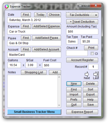 Portable Small Business Tracker Deluxe screenshot 9