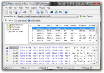 Portable SoftPerfect Network Protocol Analyzer screenshot