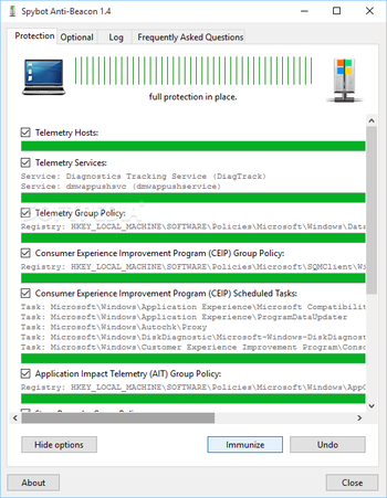 Portable Spybot Anti-Beacon screenshot