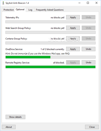Portable Spybot Anti-Beacon screenshot 2