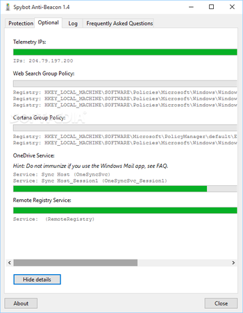 Portable Spybot Anti-Beacon screenshot 3