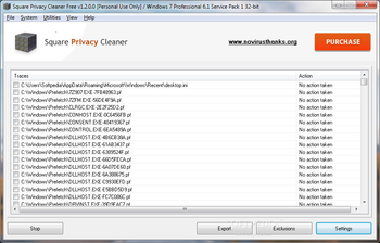 Portable Square Privacy Cleaner screenshot