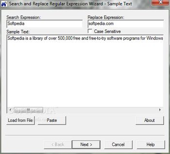 Portable SR Regular Expression Wizard screenshot