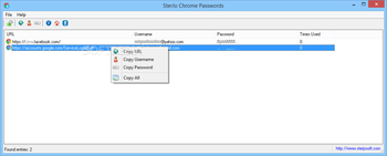 Portable SterJo Chrome Passwords screenshot