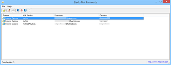 Portable SterJo Mail Passwords screenshot
