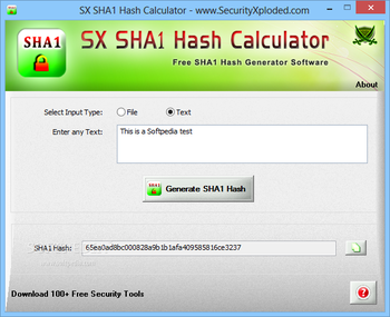 Portable SX SHA1 Hash Calculator screenshot 2