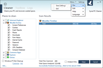 Portable Synei PC Cleaner screenshot 2