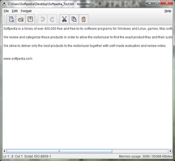 Portable texteditor screenshot