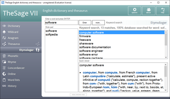 Portable TheSage English Dictionary and Thesaurus screenshot 5