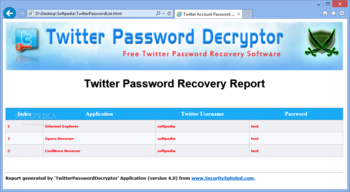Portable Twitter Password Decryptor screenshot 2