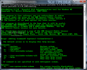 Portable UltraDefrag Micro Edition screenshot