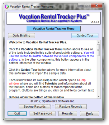 Portable Vacation Rental Tracker Plus screenshot