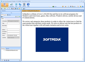 Portable Vole Word Reviewer Free Edition screenshot
