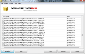 Portable Web Browsers Traces Eraser screenshot