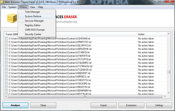Portable Web Browsers Traces Eraser screenshot 2