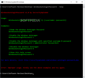 Portable Windows Autologin Password screenshot