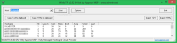 Portable WinMTR screenshot