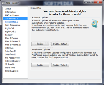 Portable XdN Tweaker screenshot 2