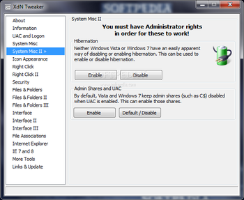 Portable XdN Tweaker screenshot 3