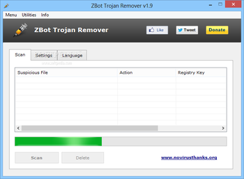 Portable ZBot Trojan Remover screenshot