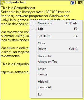 Post-it application screenshot