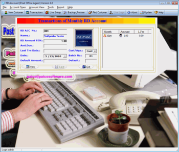 Post Office Agent RD Account Software screenshot 2