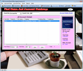 Post Office Agent RD Account Software screenshot 4