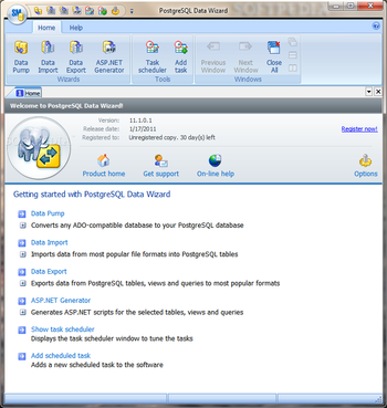 PostgreSQL Data Wizard screenshot