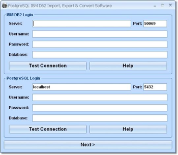 PostgreSQL IBM DB2 Import, Export & Convert Software screenshot